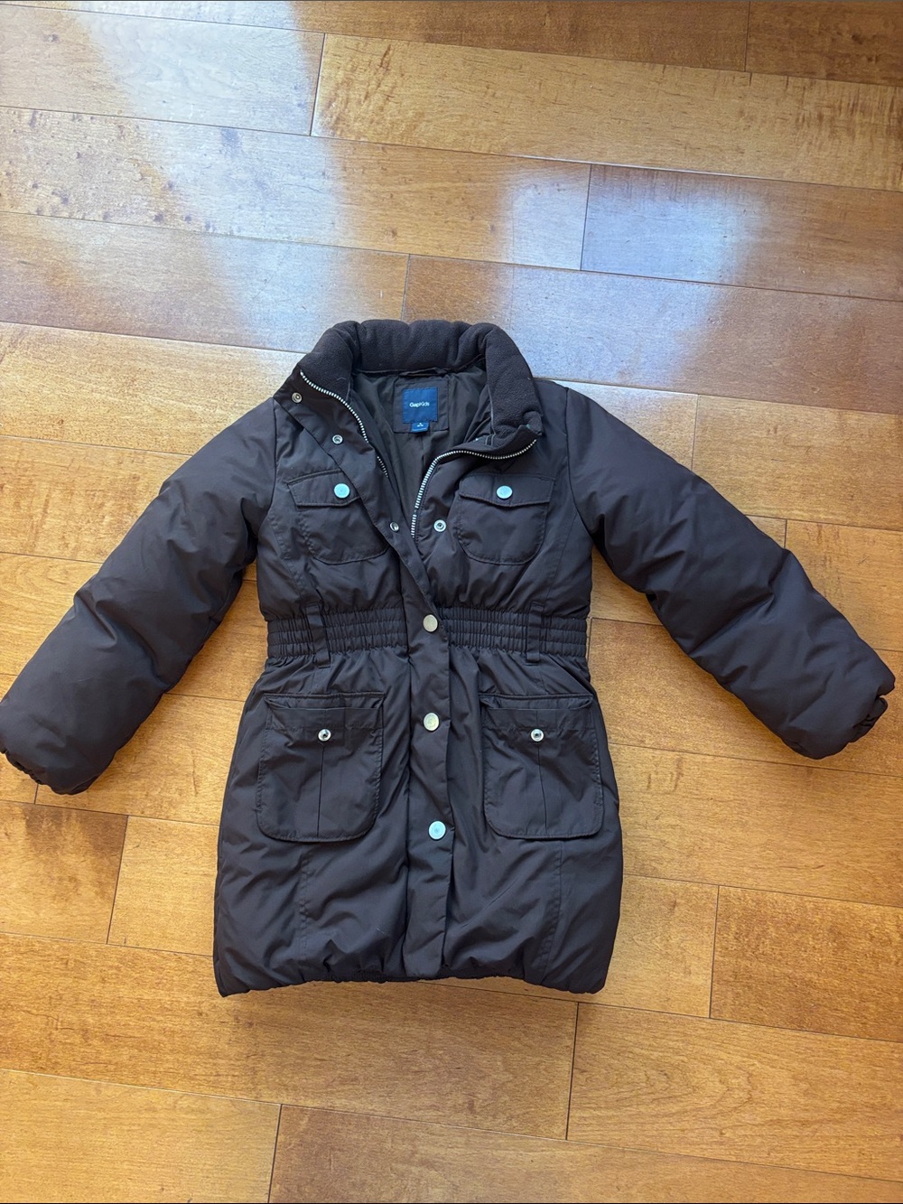 GAP Girls Brown Quilted Puffer Coat 6/7 small